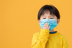 流感儿童病毒传播摄影图