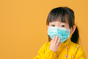 流感儿童医疗肖像摄影图