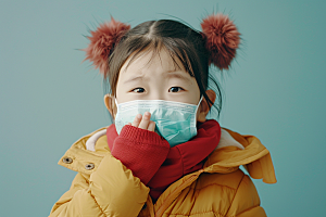 流感儿童病毒传播摄影图