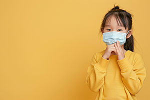 流感儿童流行病预防传染摄影图