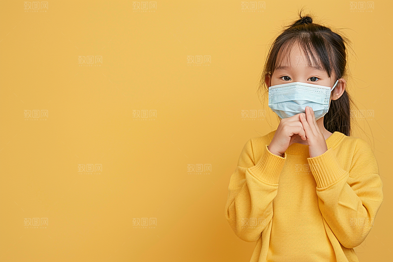 流感儿童流行病预防传染摄影图