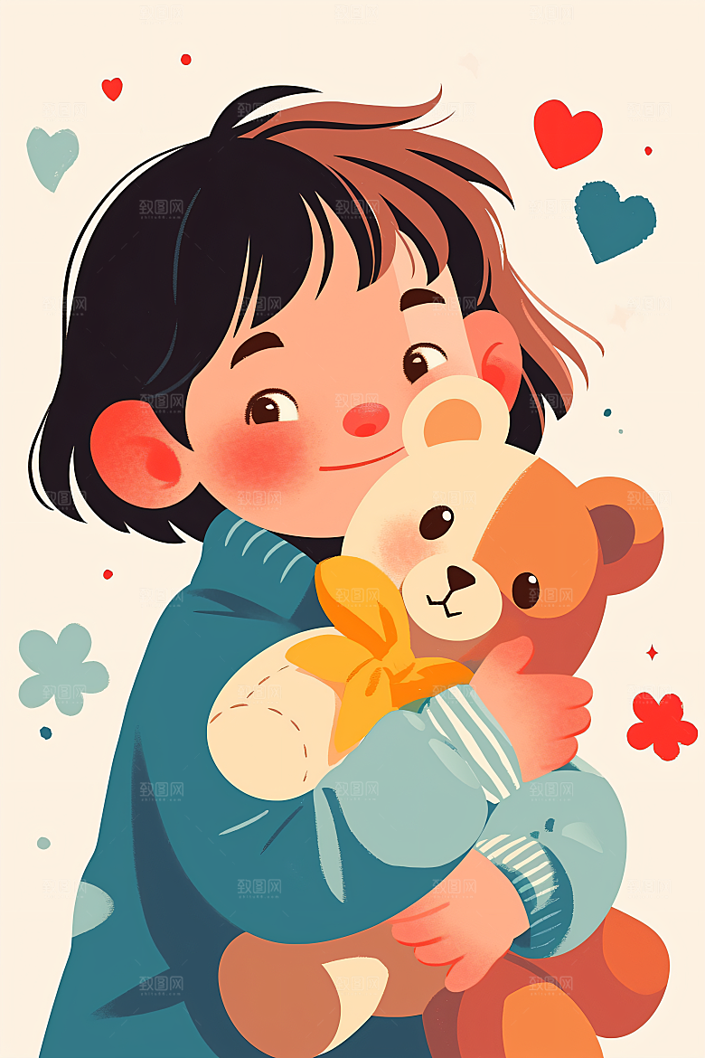 六一儿童节人物童趣插画