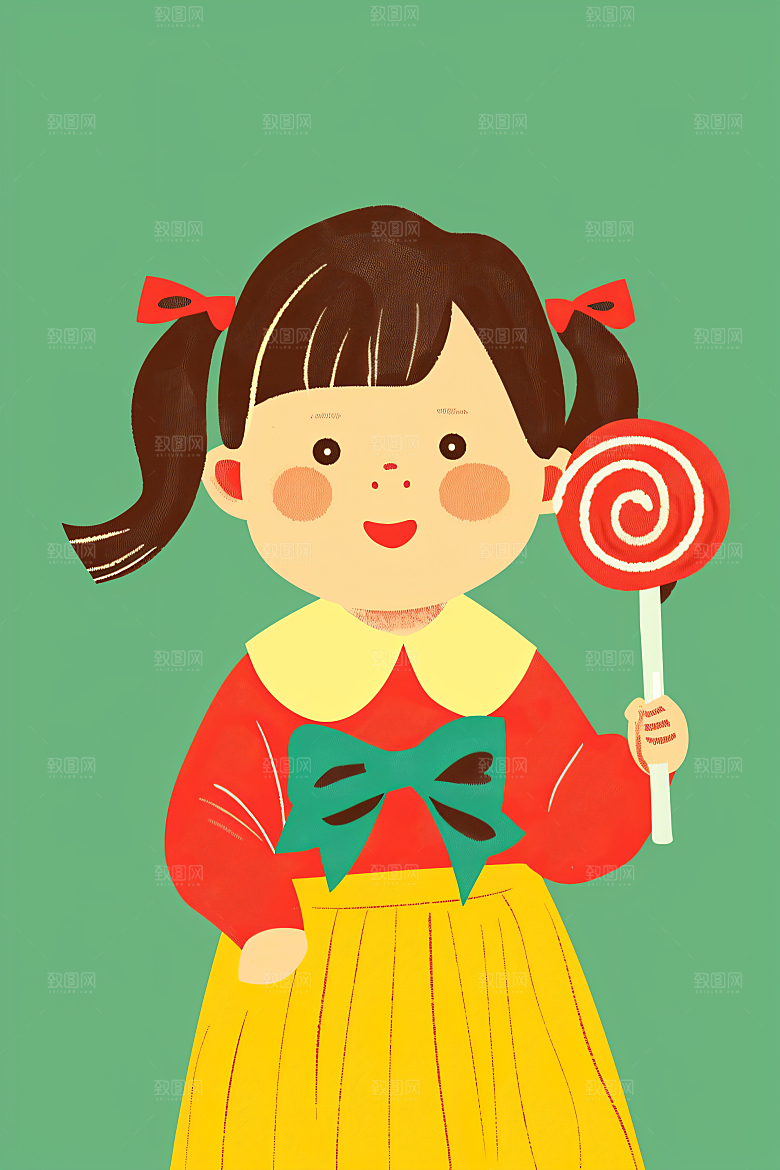 六一儿童节梦幻多彩插画