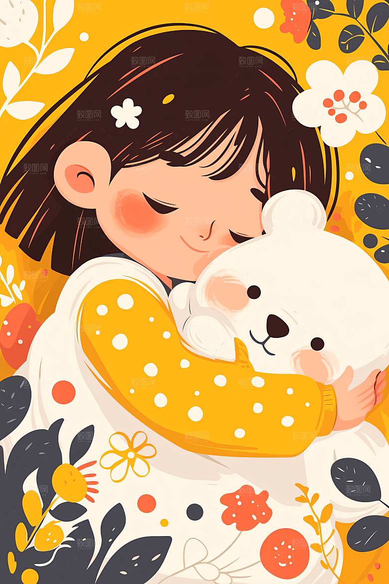 六一儿童节手绘开心小朋友插画