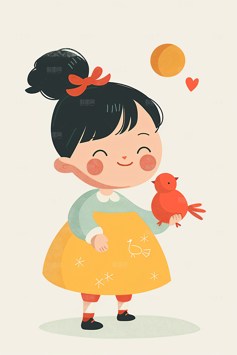 六一儿童节开心小朋友快乐插画