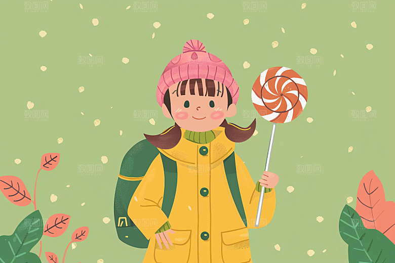 六一儿童节幸福童年手绘插画