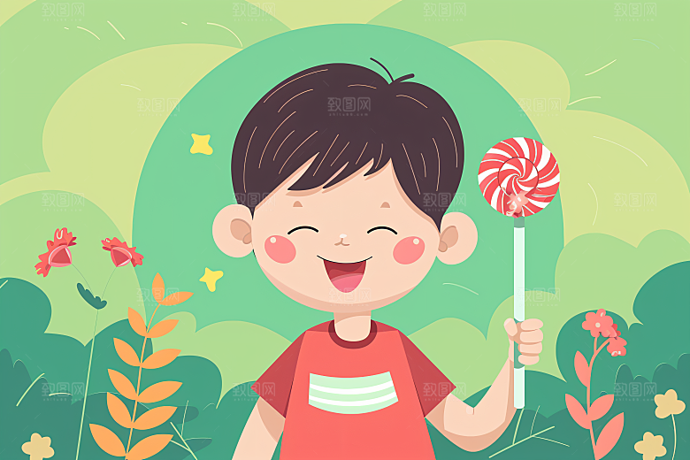 六一儿童节童趣梦幻插画