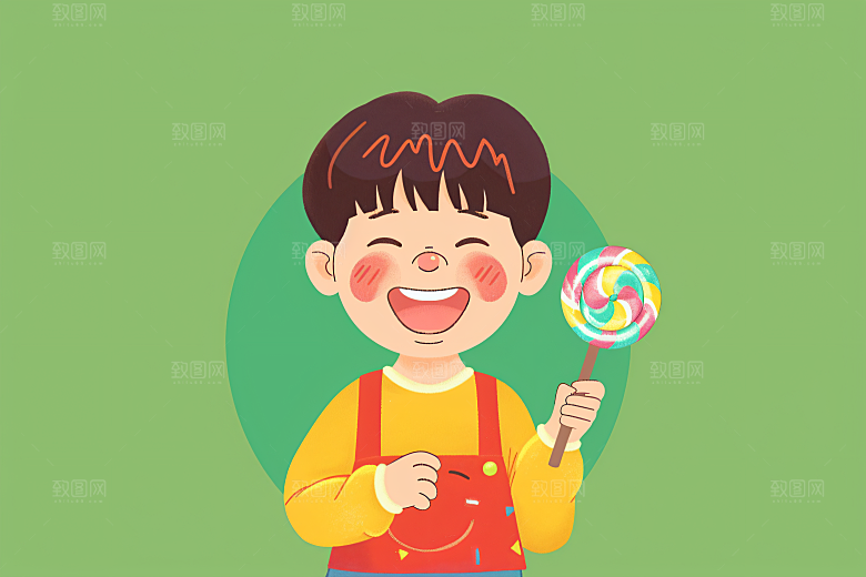 六一儿童节人物卡通插画