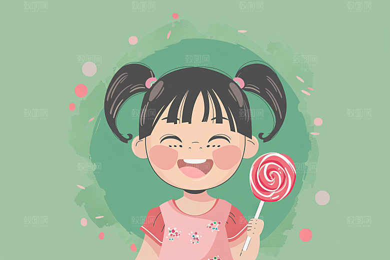 六一儿童节幸福童年开心小朋友插画
