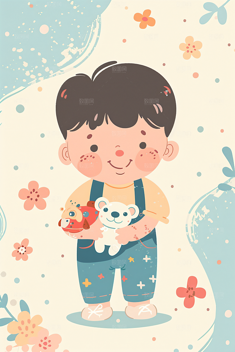 六一儿童节手绘梦幻插画