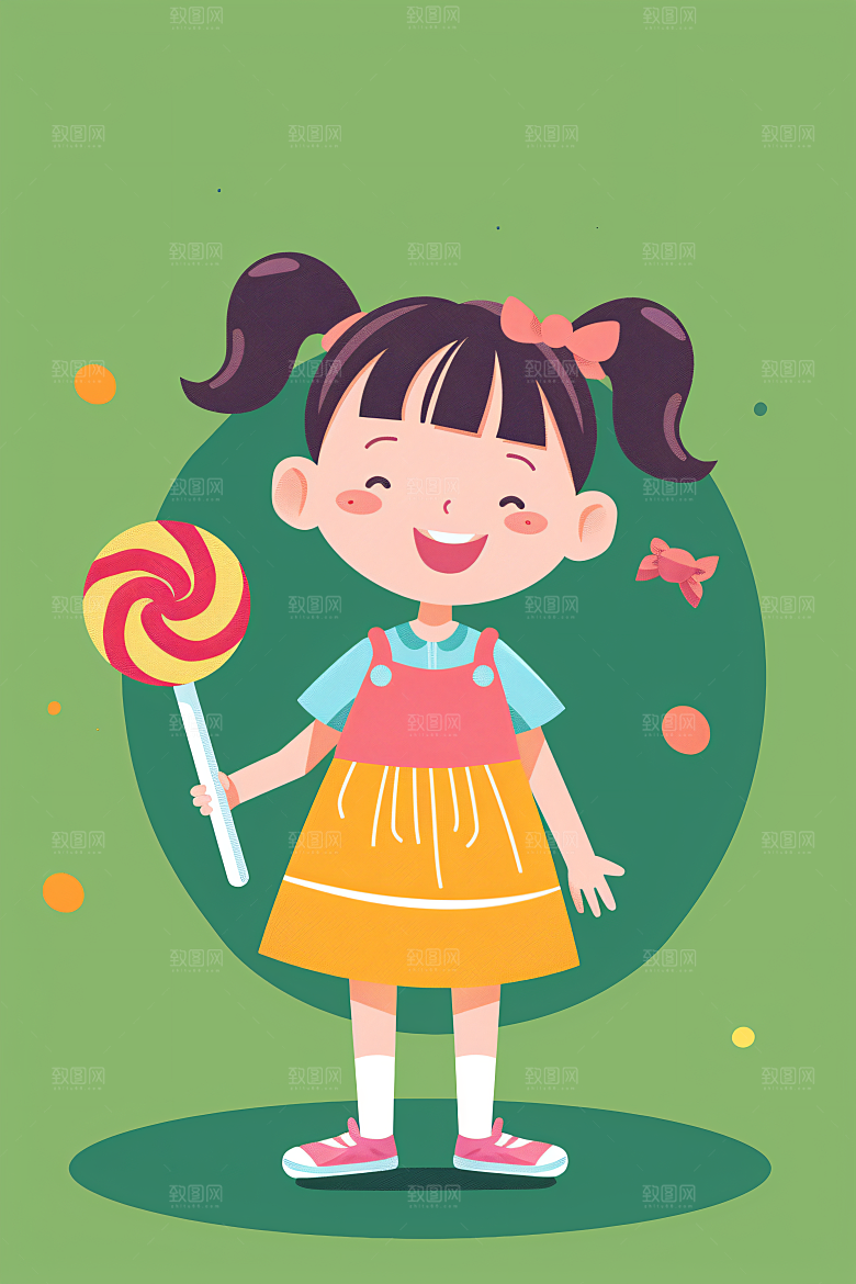 六一儿童节多彩人物插画