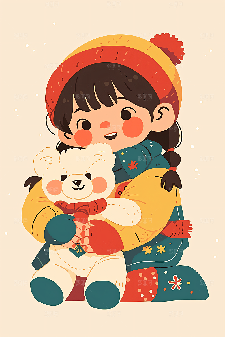 六一儿童节童趣开心小朋友插画