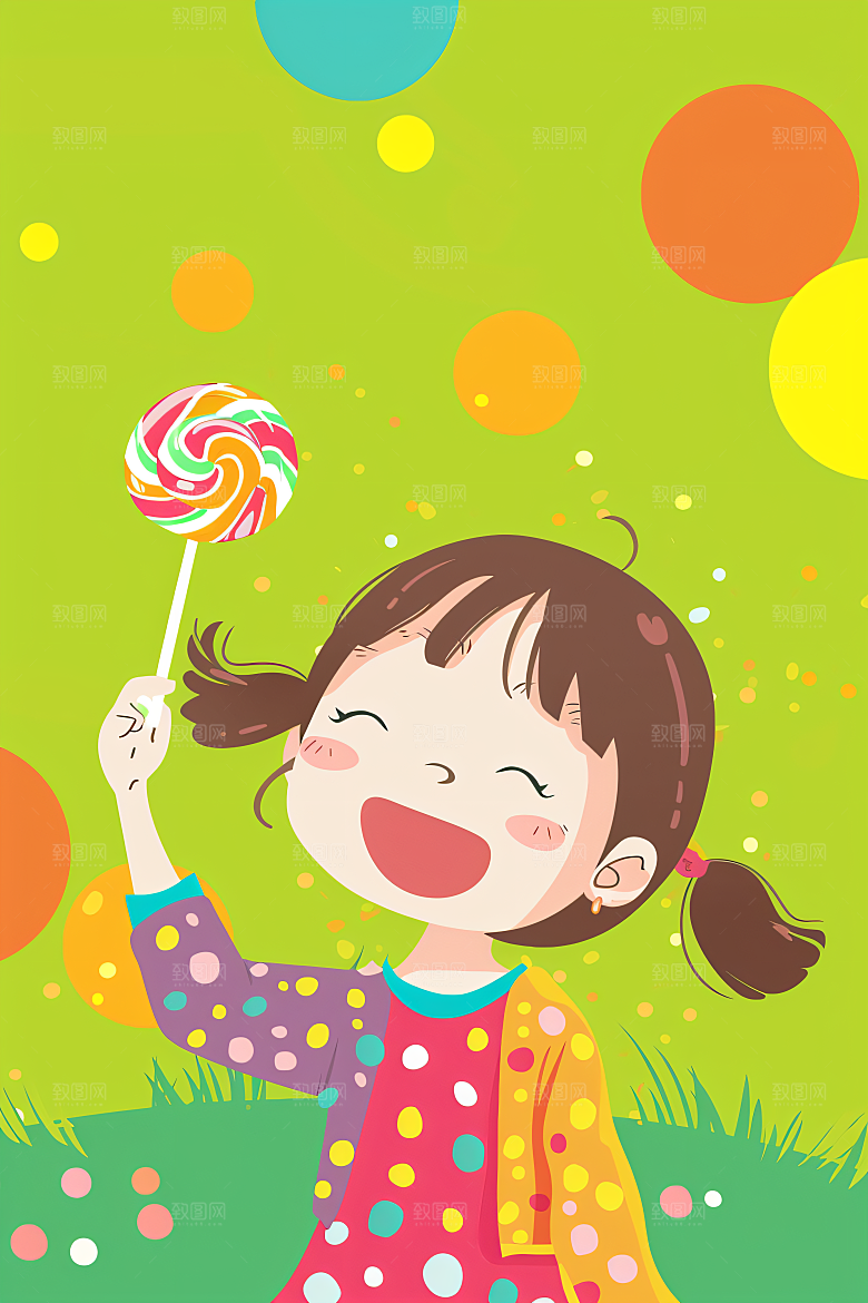 六一儿童节手绘欢乐儿童插画