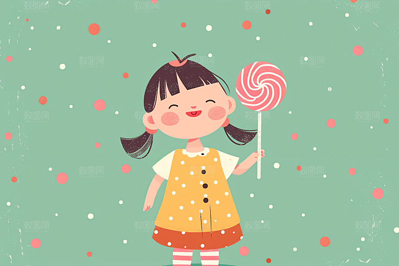 六一儿童节人物欢乐儿童插画