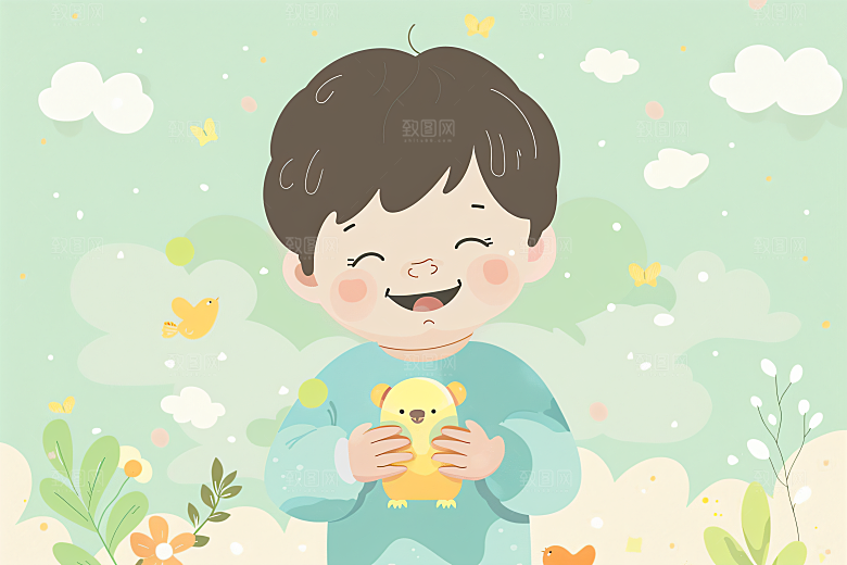 六一儿童节高清欢乐儿童插画