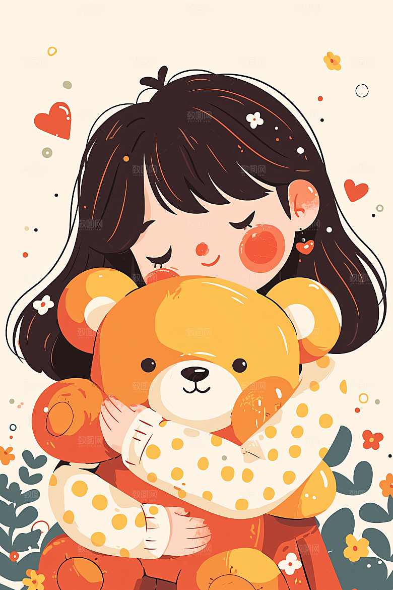 六一儿童节多彩人物插画