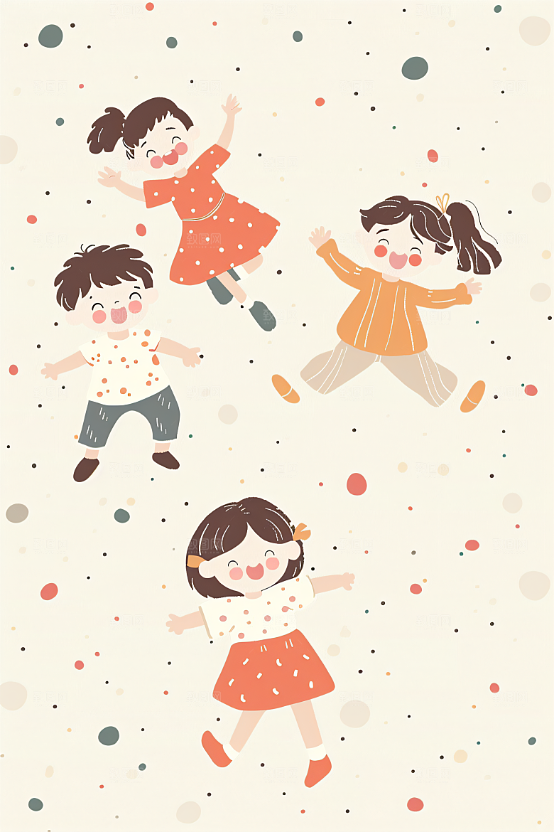 六一儿童节多彩梦幻插画