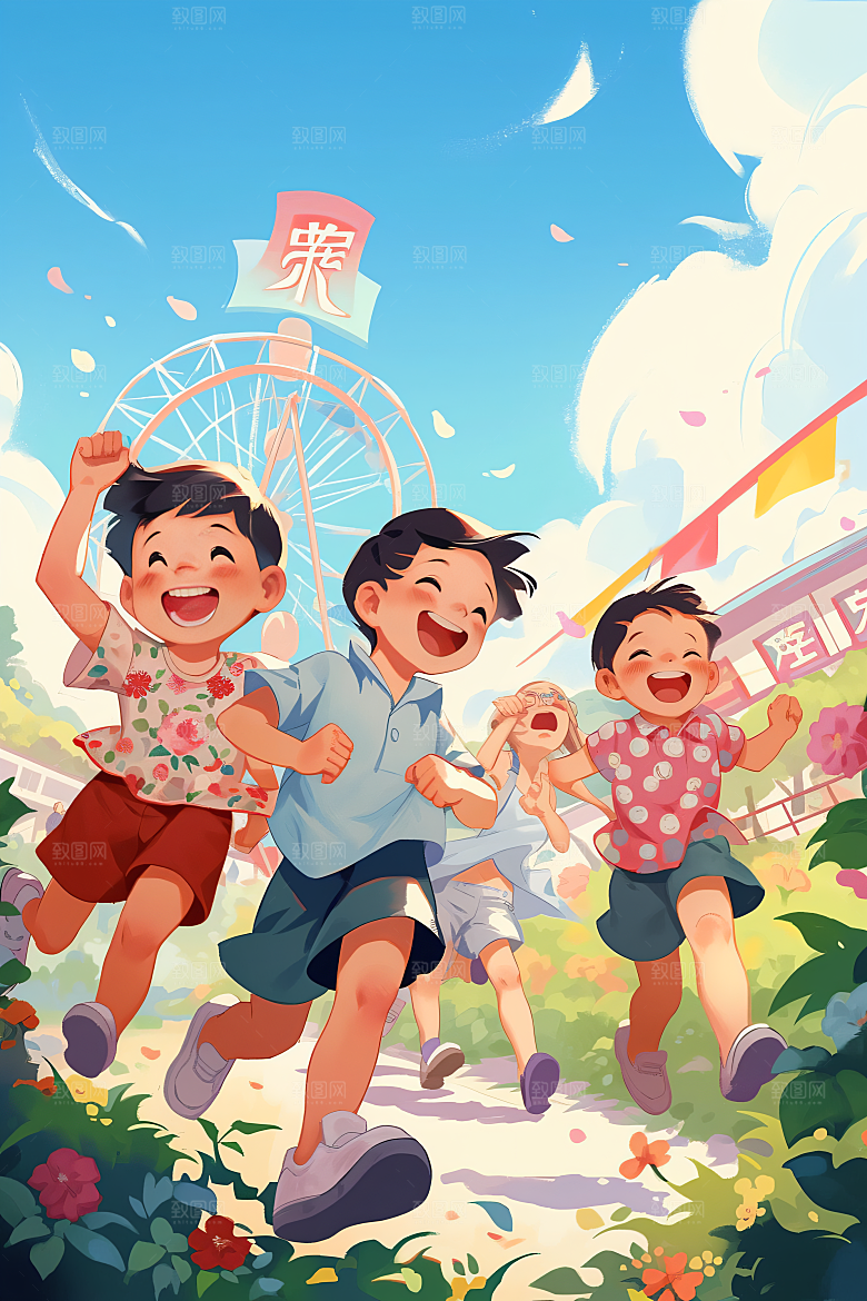 六一儿童节高清快乐插画