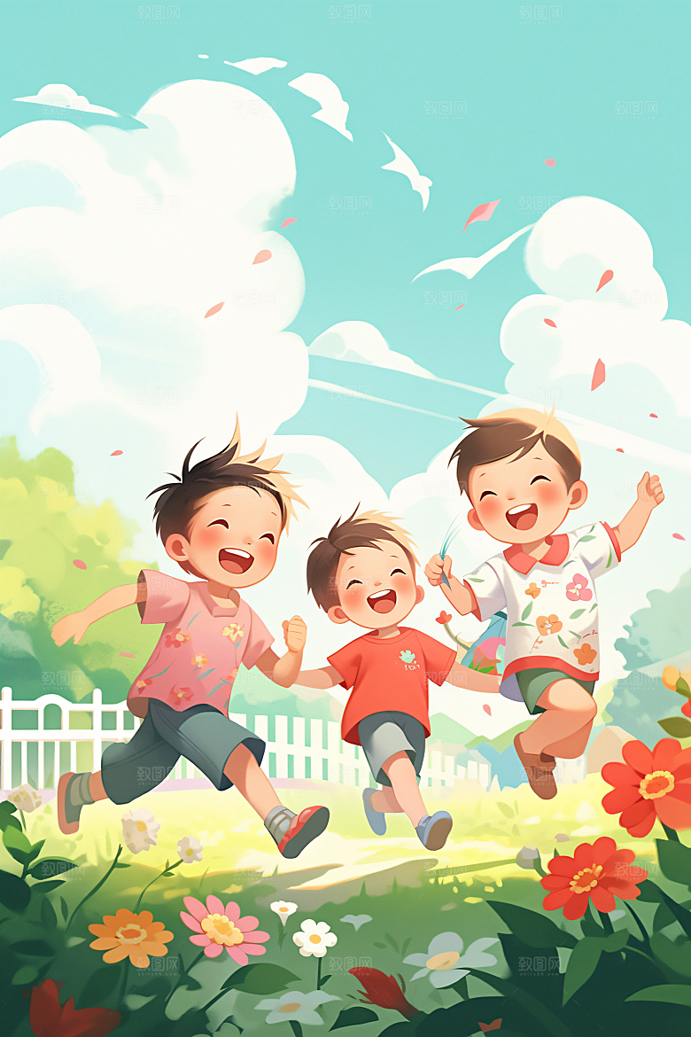 六一儿童节童趣高清插画