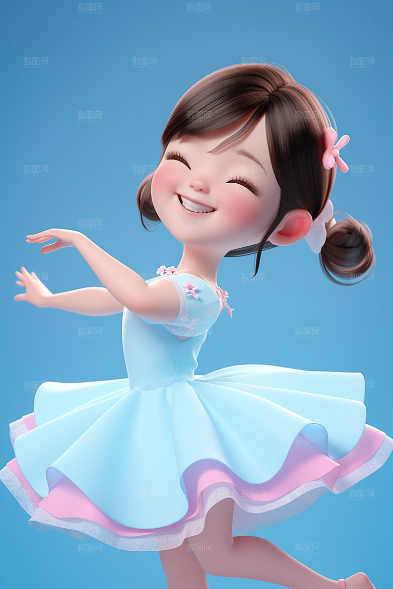快乐儿童可爱形象模型