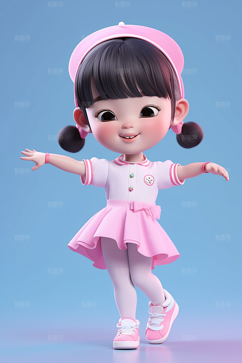 快乐儿童人物六一儿童节模型
