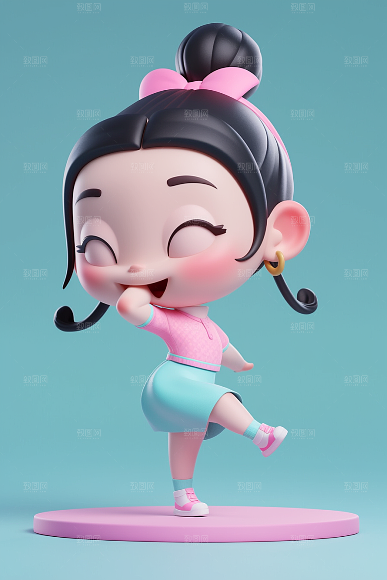 快乐儿童可爱3D模型