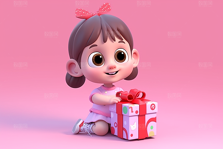 快乐儿童3D卡通模型