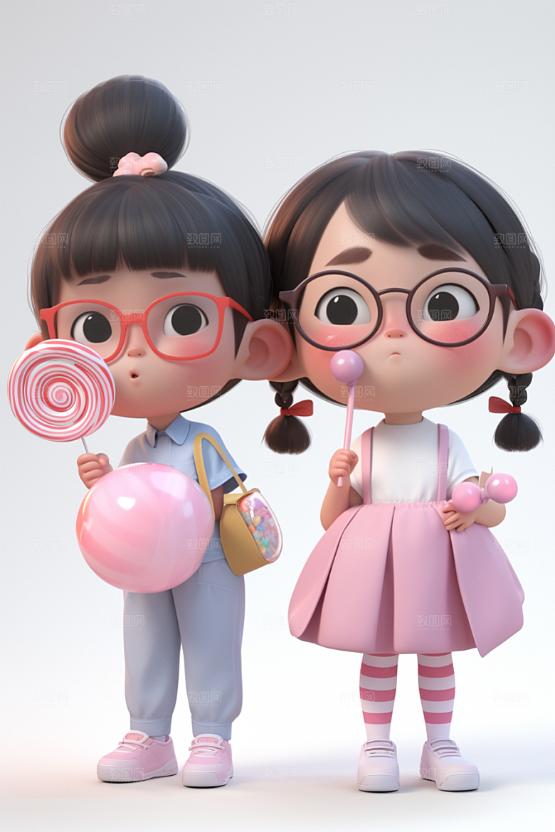 快乐儿童可爱形象模型