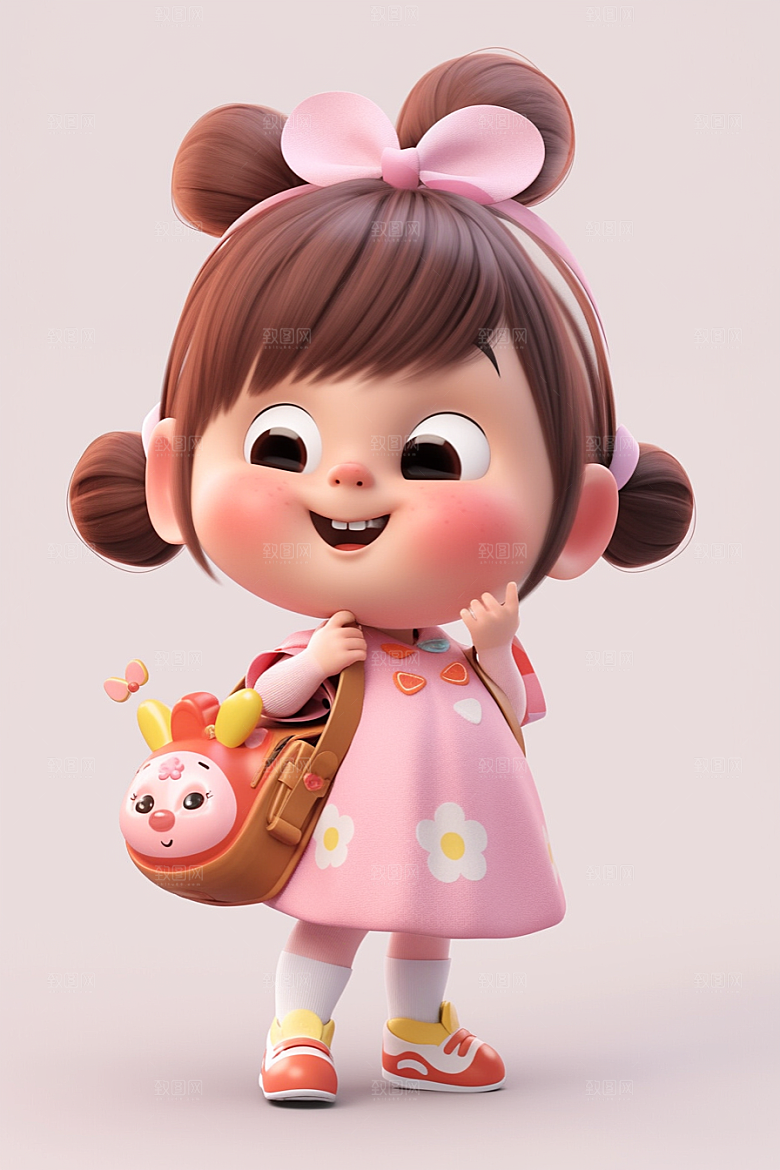 快乐儿童3D形象模型