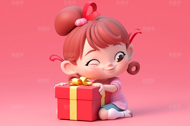 快乐儿童可爱3D模型
