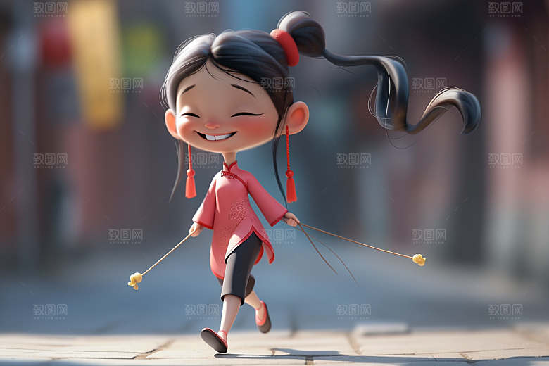 快乐儿童可爱3D模型