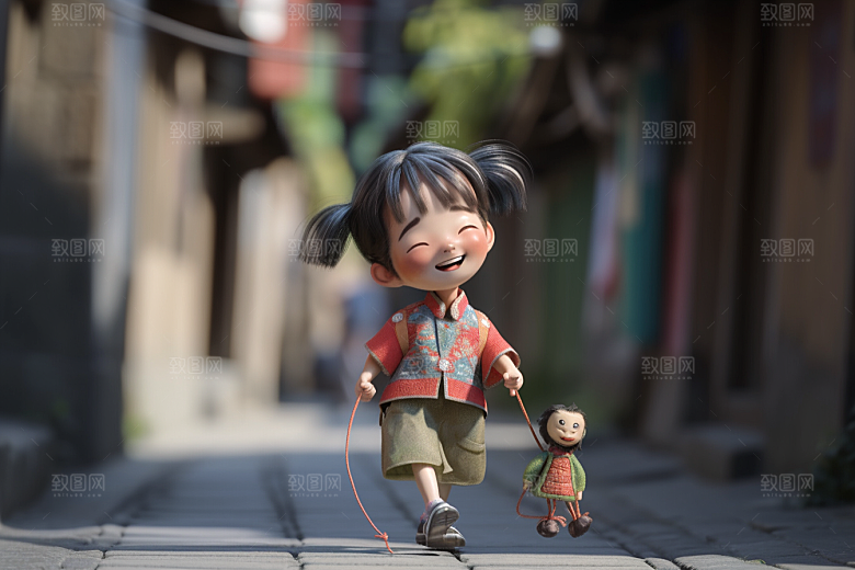 快乐儿童人物童趣模型