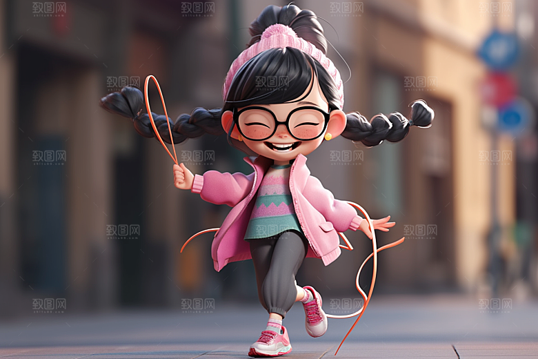 快乐儿童形象可爱模型