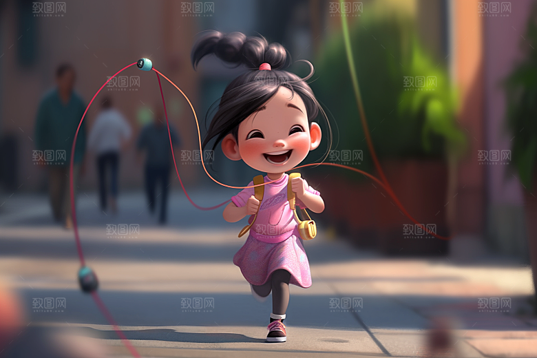 快乐儿童六一儿童节孩童模型