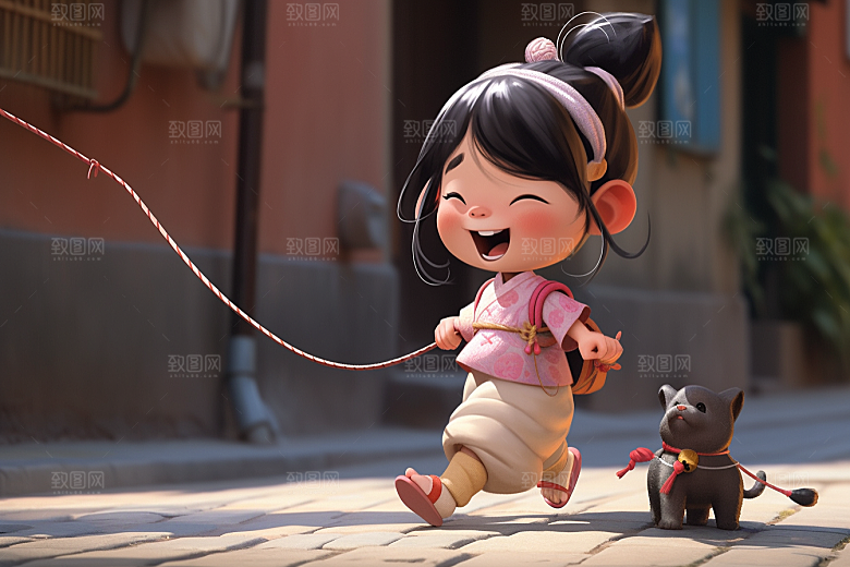 快乐儿童可爱立体模型