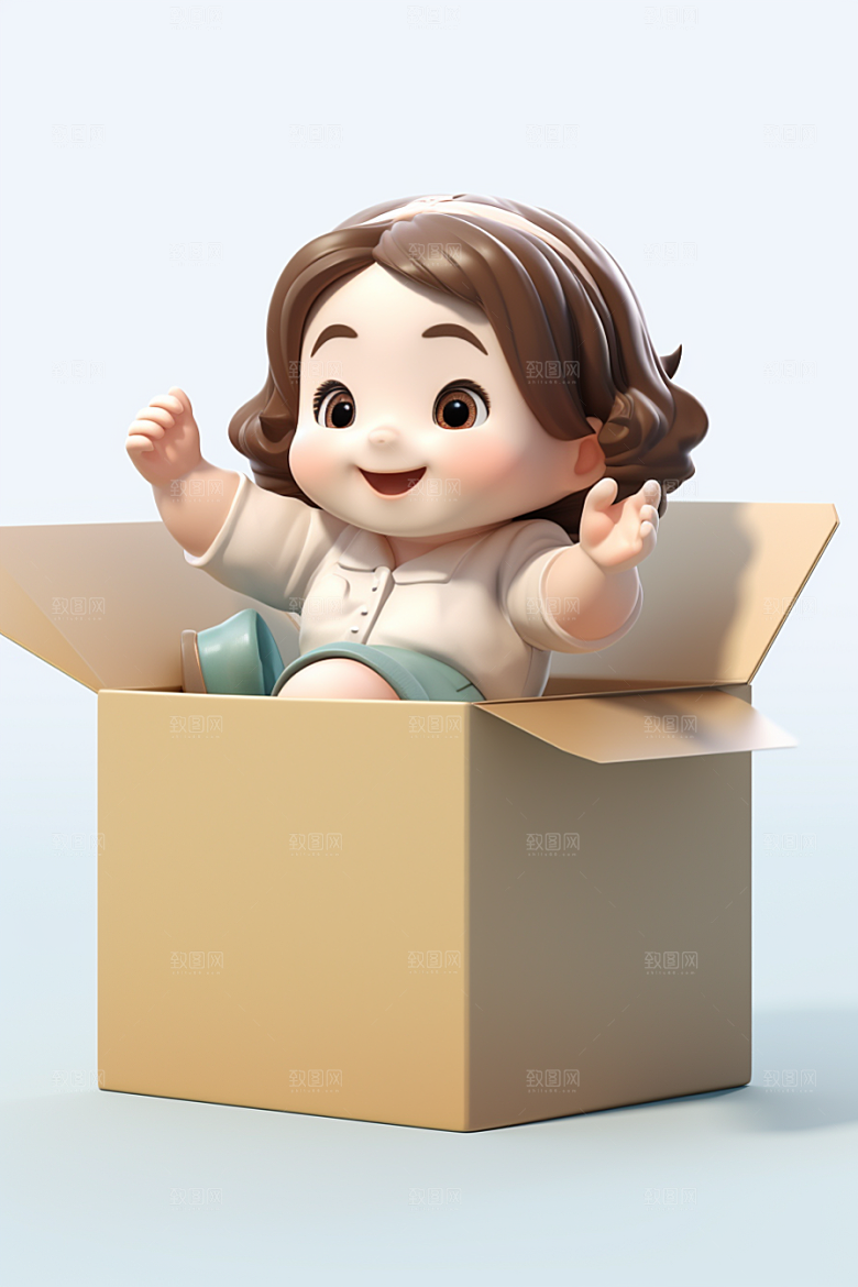快乐儿童可爱孩童模型