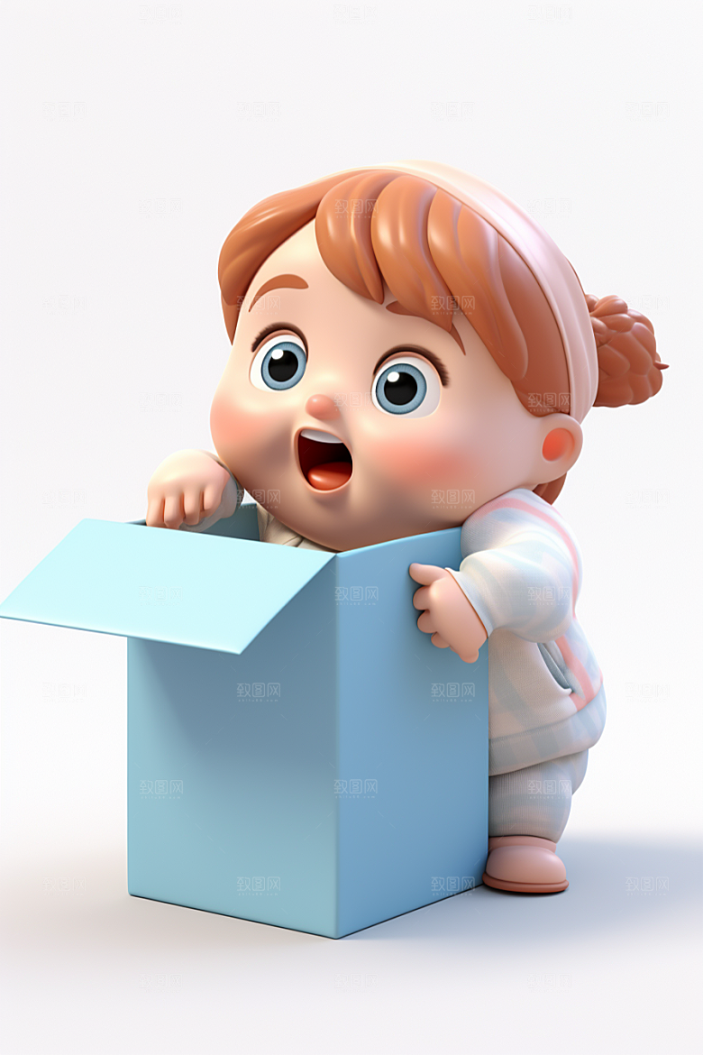 快乐儿童3D卡通模型