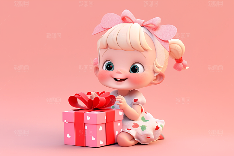快乐儿童可爱3D模型
