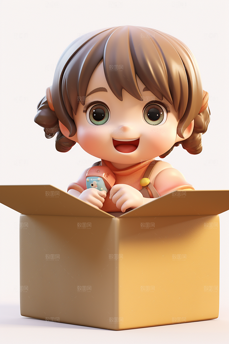 快乐儿童形象3D模型