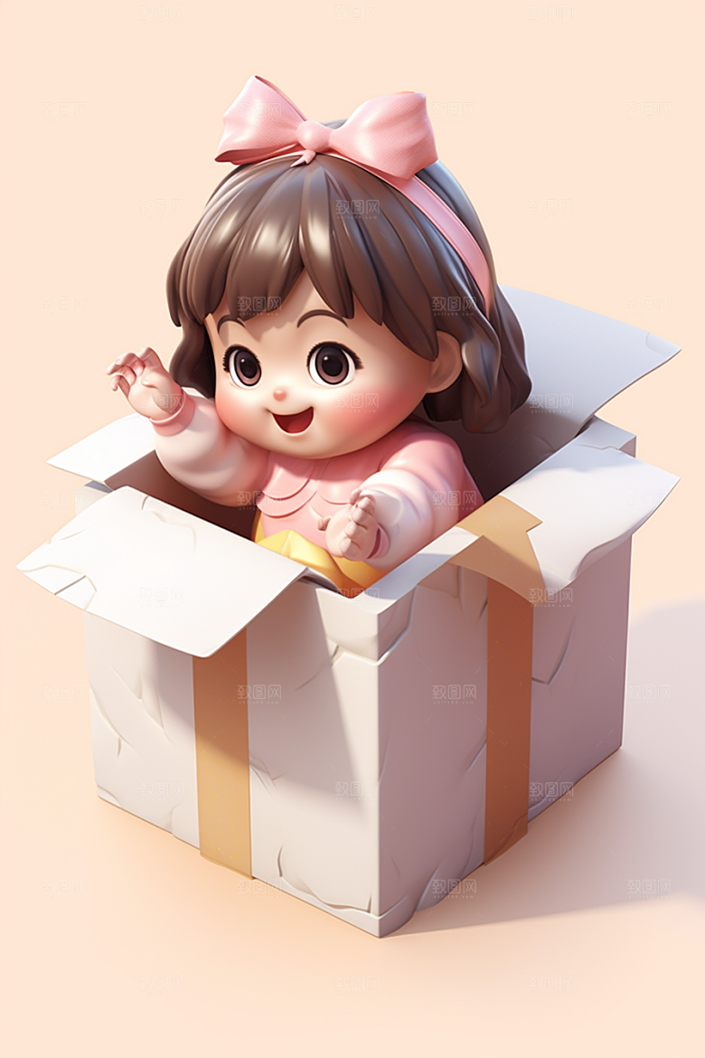 快乐儿童人物3D模型
