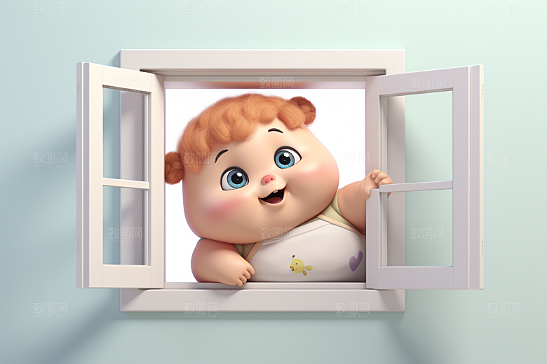 快乐儿童3D形象模型