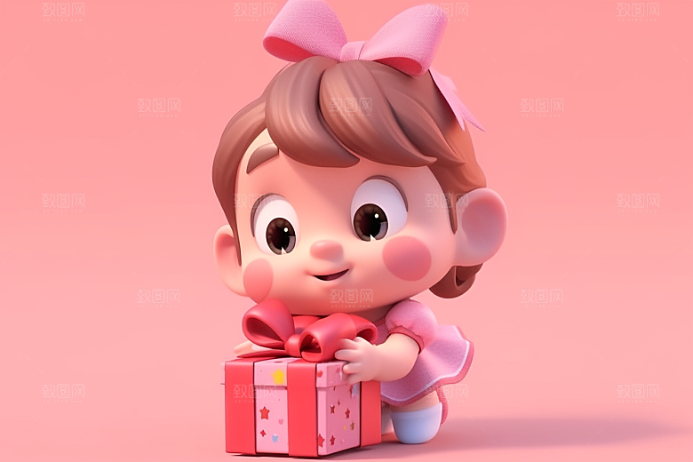 快乐儿童3D卡通模型