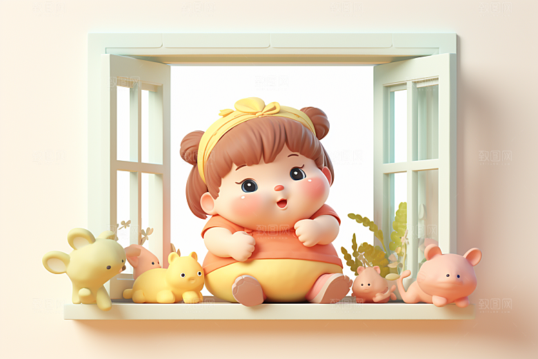 快乐儿童3D立体模型