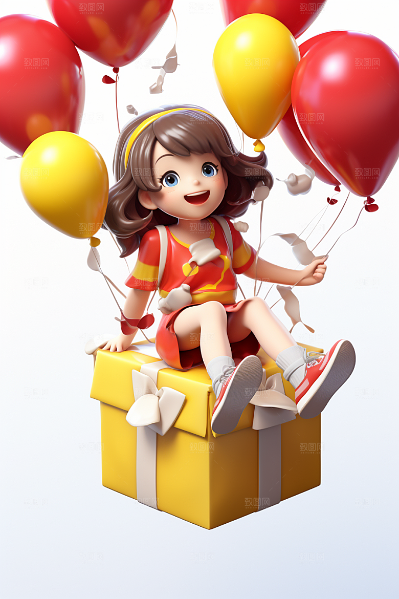 快乐儿童3D形象模型