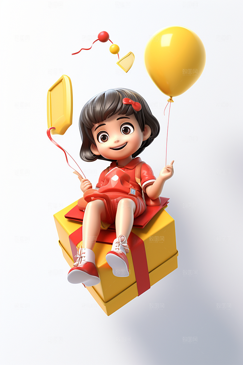 快乐儿童可爱3D模型