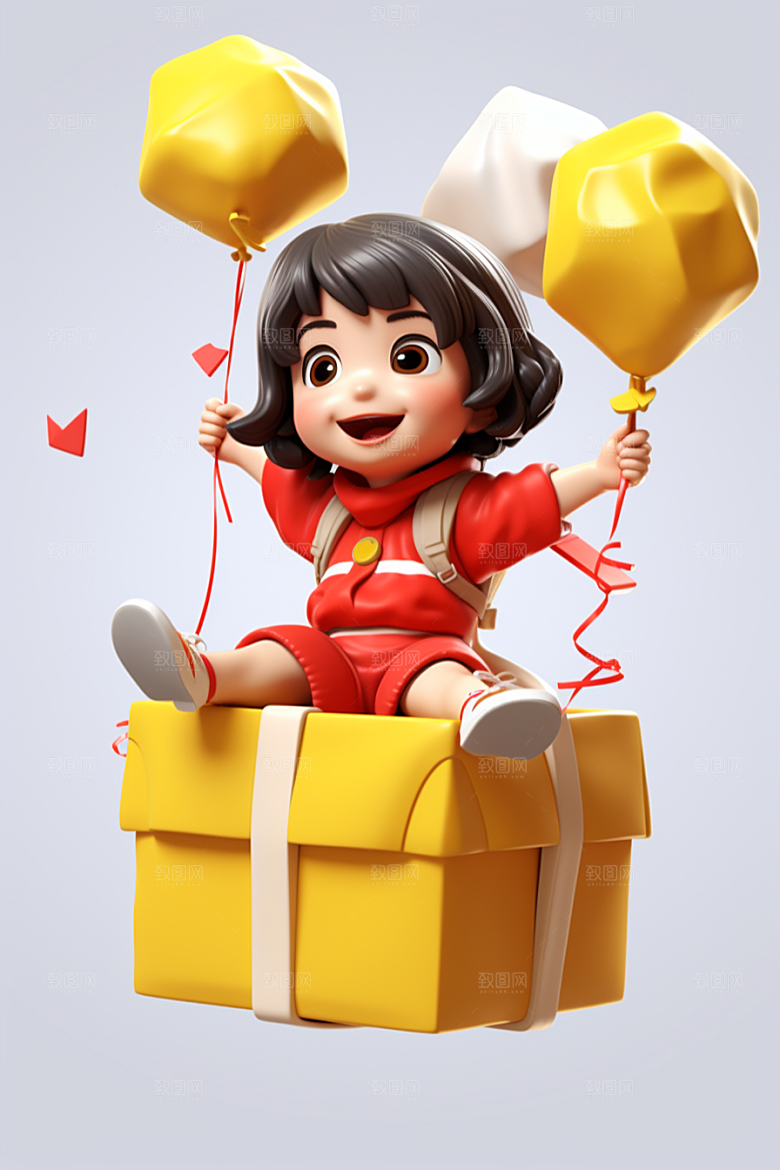 快乐儿童可爱立体模型