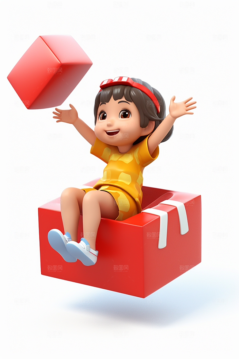 快乐儿童3D形象模型