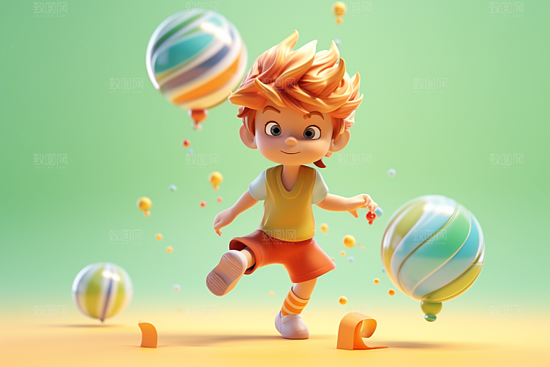 快乐儿童3D人物模型
