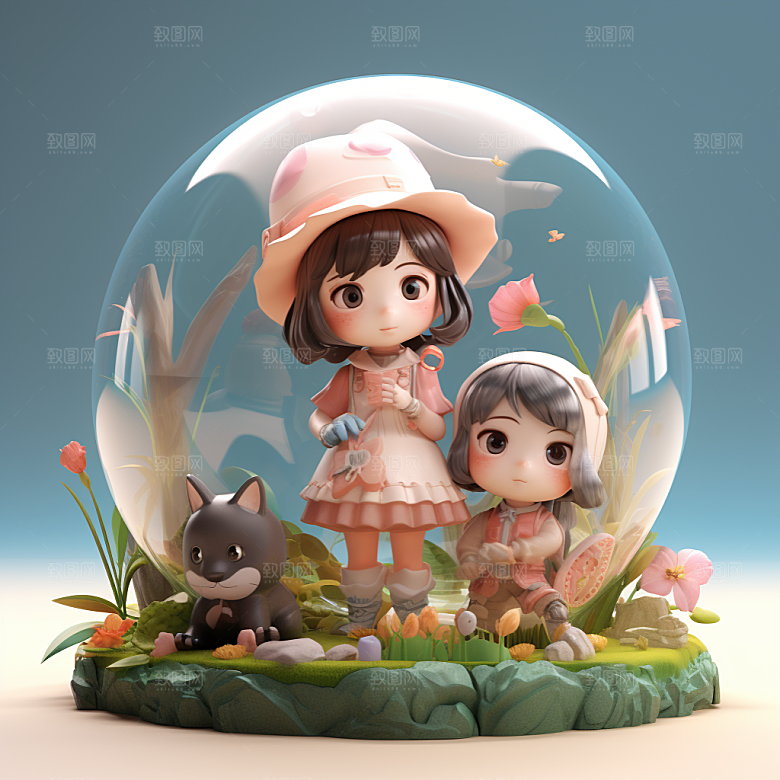 快乐儿童童真孩童模型