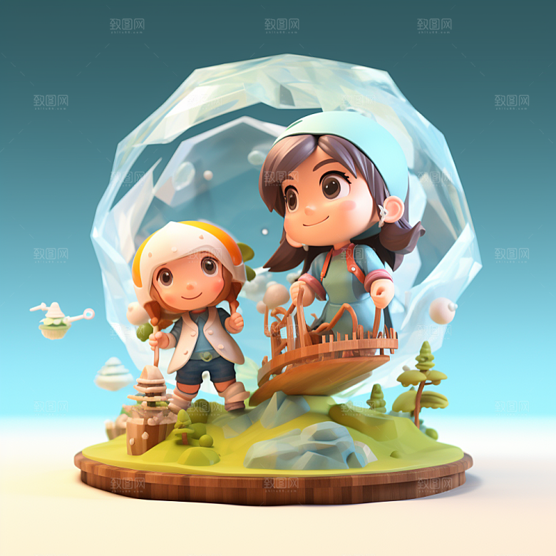 快乐儿童3D人物模型